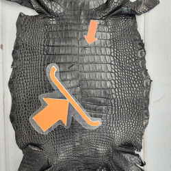 ワニ革　半艶マット　黒　No.C008640 7枚目の画像