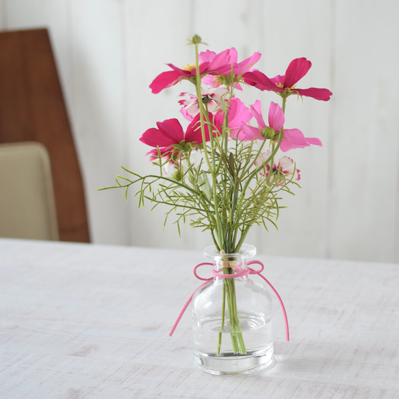 3種類のピンクコスモスアレンジ《フェイクウォーター》Creema限定　【敬老の日　誕生日】 6枚目の画像