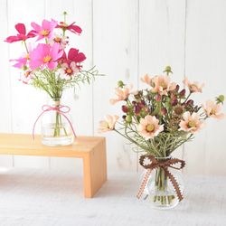 3種類のピンクコスモスアレンジ《フェイクウォーター》Creema限定　【敬老の日　誕生日】 10枚目の画像