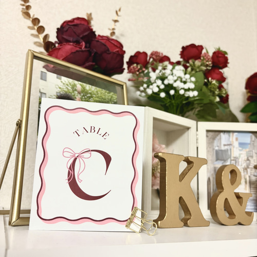 1枚あたり¥53〜】うねうね×リボン テーブルナンバー 全8色 その他