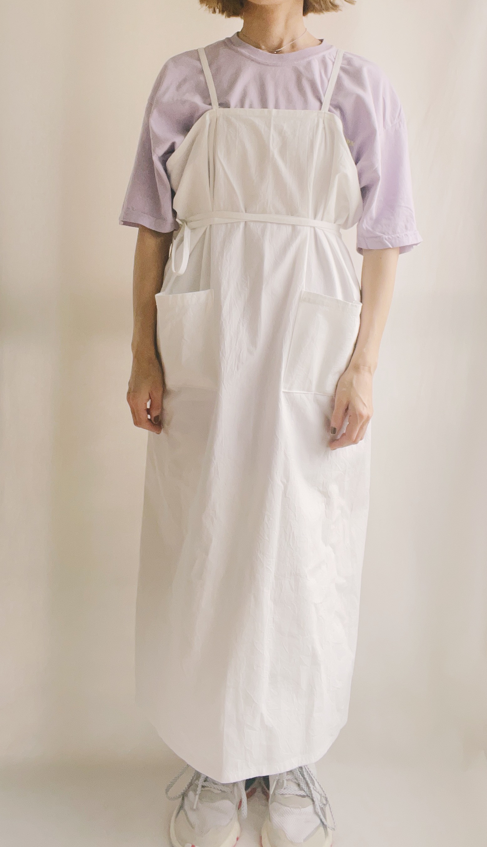 ◇即納◇エプロンロング ホワイト(オプション不可）