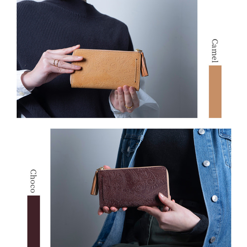 TIDY2.0 ボタニカル】長財布 ボタニカル柄 レディース 本革 ラウンド