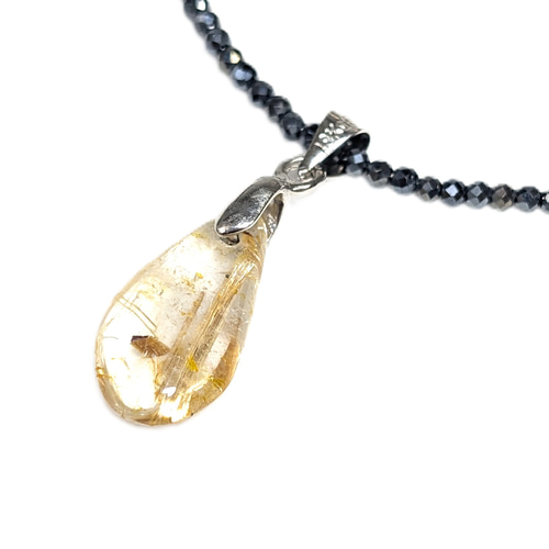 ルチルペンダント ネックレス タイチンルチル チタンスピネル 極太金針水晶