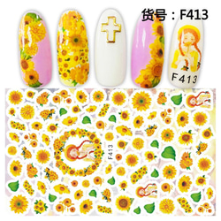 NT707 ネイルシール カラフル ニコちゃん お花 春夏 ポップ