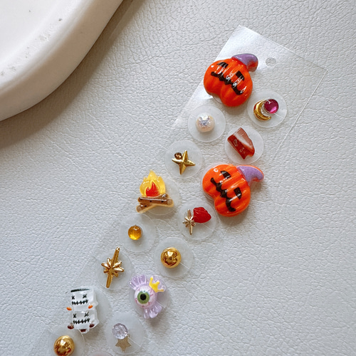 再再再販】No.17 耳ツボジュエリー 20粒 ハロウィン イヤリング