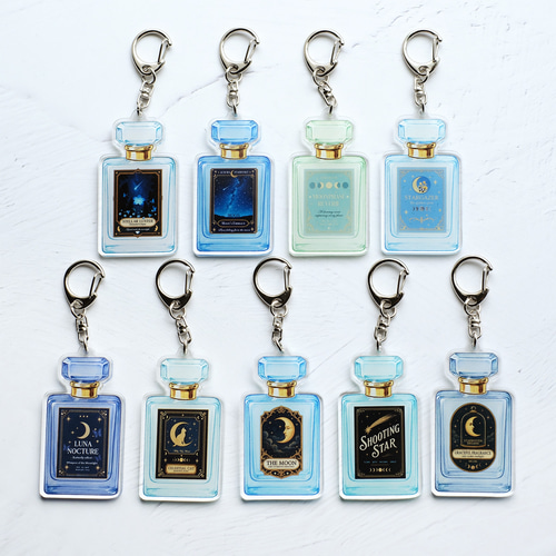 星空香水瓶 ダイカットアクリルキーホルダー | アクキー キーホルダー