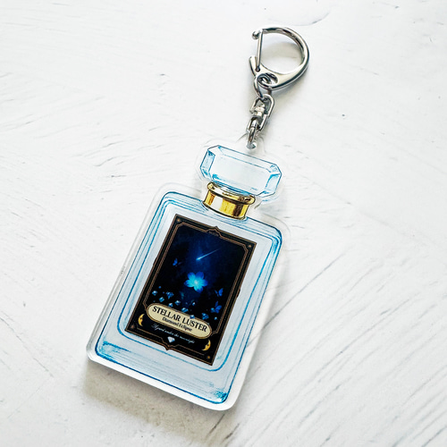 星空香水瓶 ダイカットアクリルキーホルダー | アクキー キーホルダー