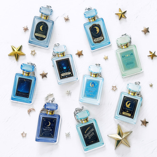 星空香水瓶 ダイカットアクリルキーホルダー | アクキー キーホルダー