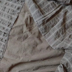 アンティーク調　スタントカラーレース付き　綿100%長袖ロングワンピース【秋冬春】ブラウンチェック柄 17枚目の画像