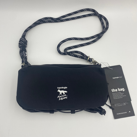 新品　topologie トポロジー ショルダーバッグ ブラック Maison Kitsunex Topologieトポロジー ショルダーバッグ