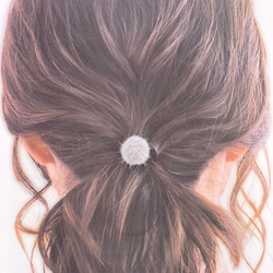 くるみボタン飾髪ゴム(さくら淡いピンク) ヘアゴム 桜咲く 通販