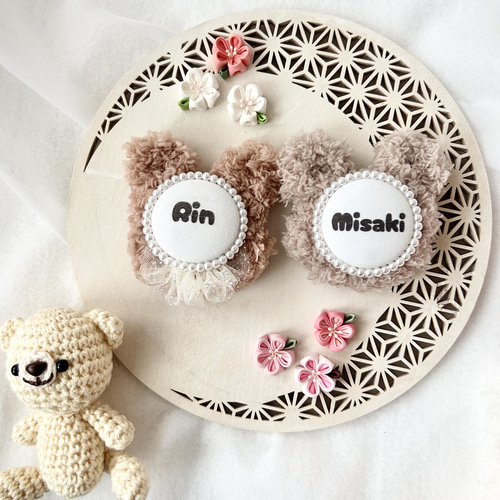 くまの羽子板】羽子板 名前入り ミニ羽子板と手毬セット 100日祝い