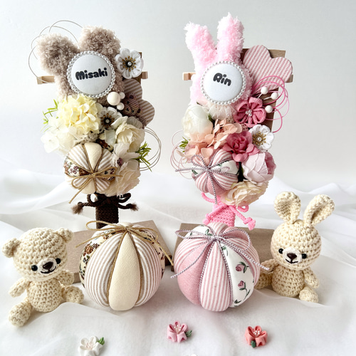 くまの羽子板】羽子板 名前入り ミニ羽子板と手毬セット 100日祝い