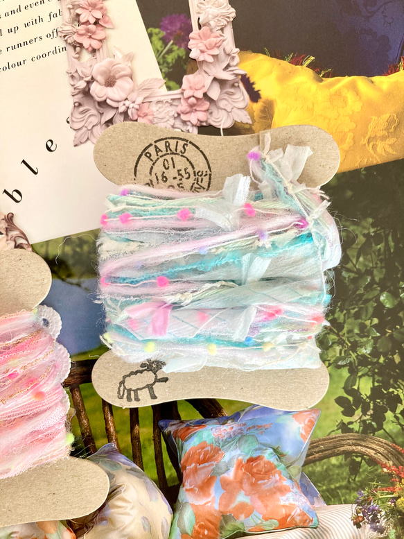 ＊.。引き揃え糸 セットＡ（ブルー系3m / ピンク系2.8m） 2枚目の画像