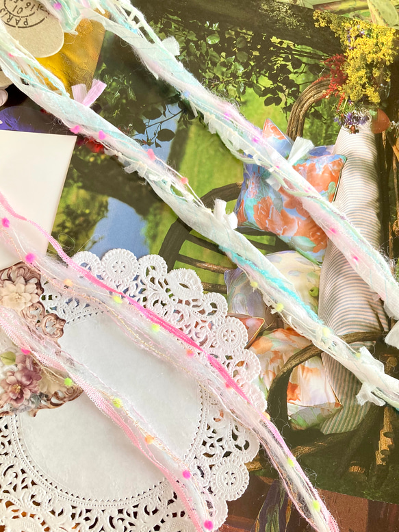 ＊.。引き揃え糸 セットＡ（ブルー系3m / ピンク系2.8m） 4枚目の画像