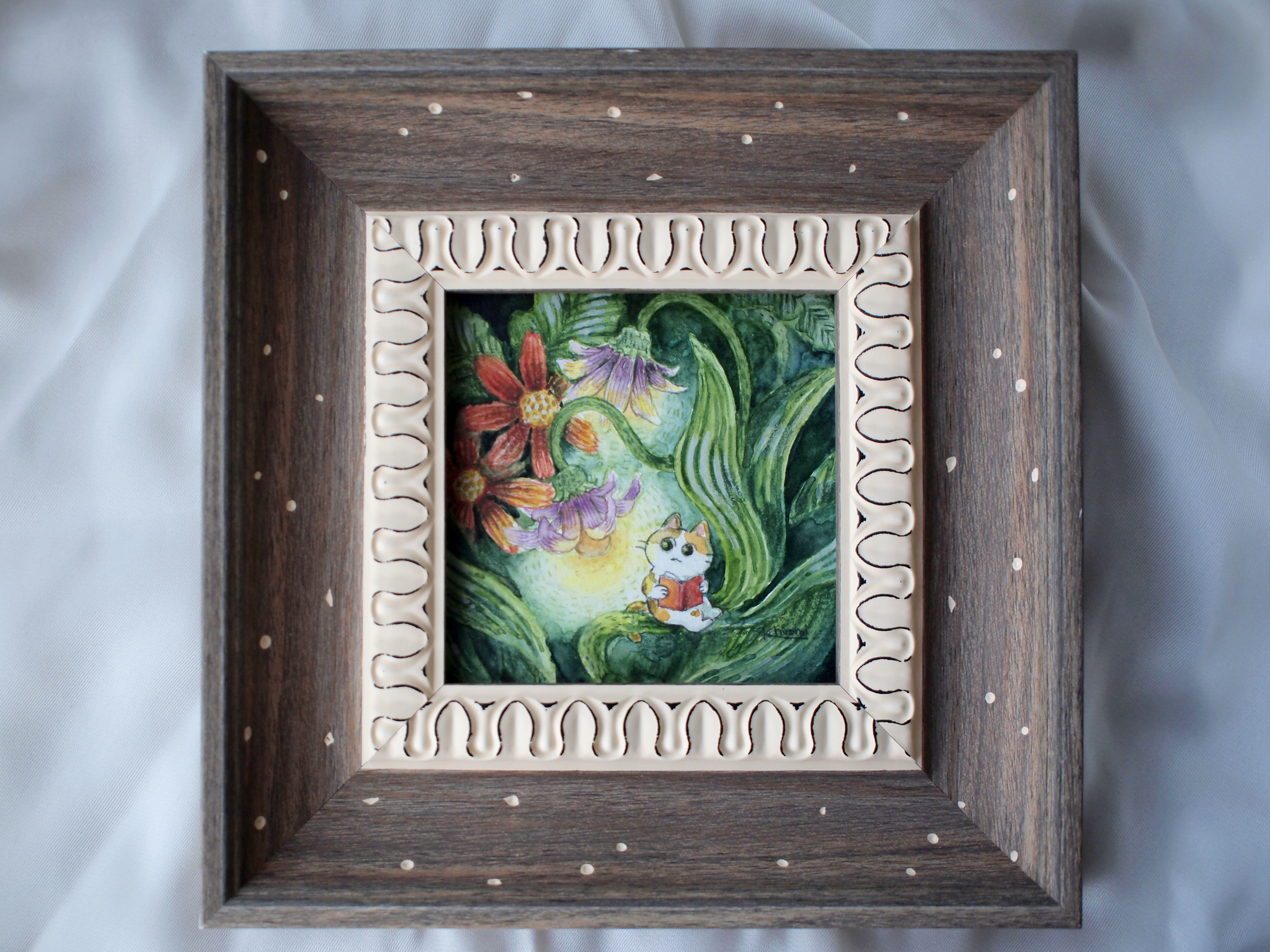 水彩画「あかり」　ミニ原画