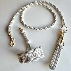 パラコード犬用カフェリード首輪のセット ゴールド金具 骨っこチャーム