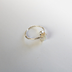 (獨一無二，925銀) 巴洛克蛋白石銀戒指 (10*5毫米，尺寸15) 第5張的照片