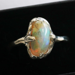 (獨一無二，925銀) 巴洛克蛋白石銀戒指 (10*5毫米，尺寸15) 第2張的照片