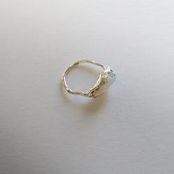 (獨一無二，925銀) 巴洛克蛋白石銀戒指 (16*6毫米，尺寸13) 第6張的照片