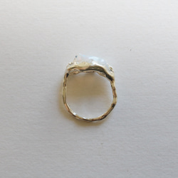 (獨一無二，925銀) 巴洛克蛋白石銀戒指 (16*6毫米，尺寸13) 第4張的照片