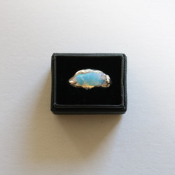 (獨一無二，925銀) 巴洛克蛋白石銀戒指 (16*6毫米，尺寸13) 第3張的照片