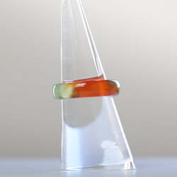 （獨一無二）大理石玉髓空心戒指（13 號） 第2張的照片