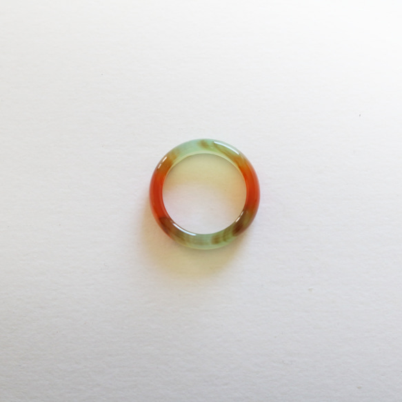 （獨一無二）大理石玉髓空心戒指（13 號） 第4張的照片