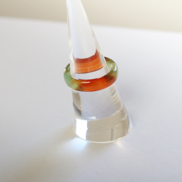 （獨一無二）大理石玉髓空心戒指（13 號） 第5張的照片