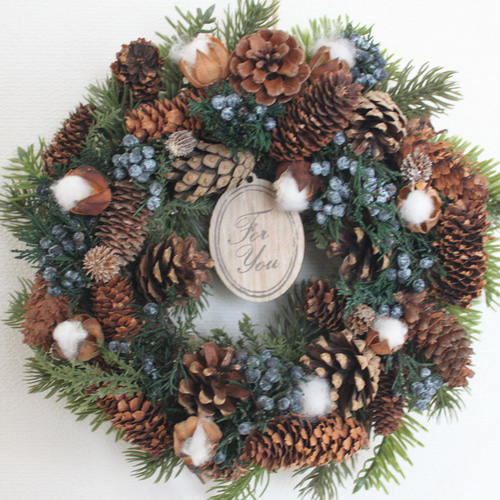 1点限り「送料無料」 クリスマスリース（ナチュラル系） 直径約20