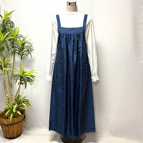 着物リメイク　ジャンパースカート　ノースリーブワンピース　ロング　2WAY 着物リメイク ジャンパースカート ロングワンピース 2WAY 花柄