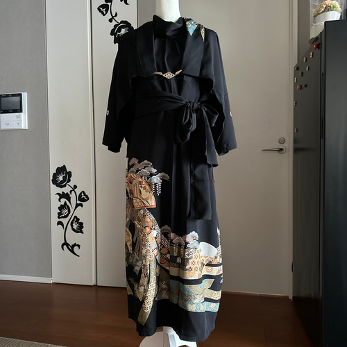 着物リメイクフルオーダー 留袖ワンピース 留袖ドレス(裏地付き) 友禅