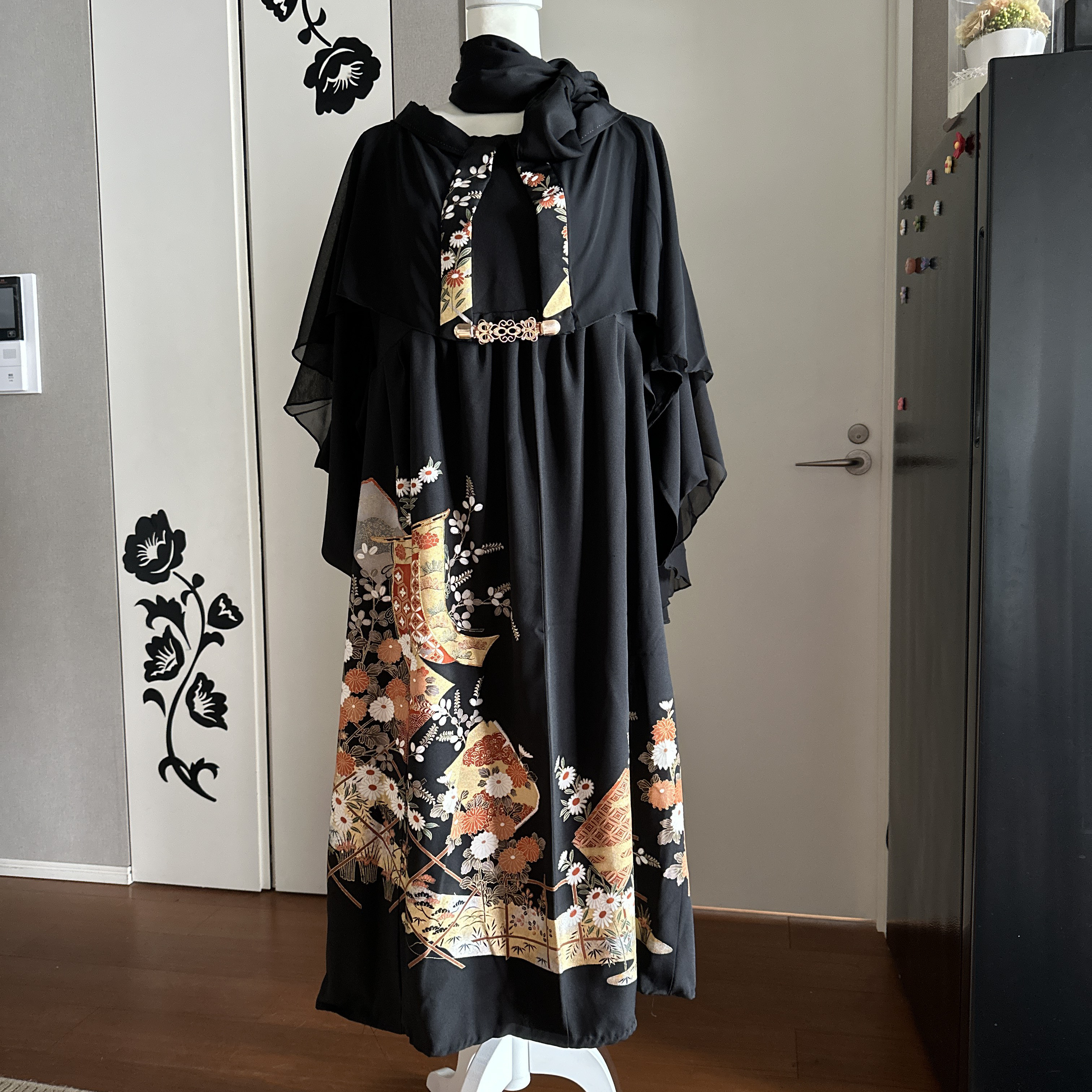 着物リメイクフルオーダー　留袖ワンピース　留袖ドレス(裏地付き) 友禅金彩加工
