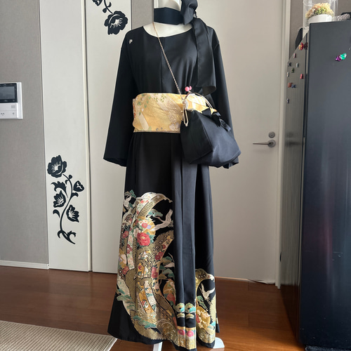 着物リメイクフルオーダー 留袖ワンピース 留袖ドレス(裏地付き) 友禅