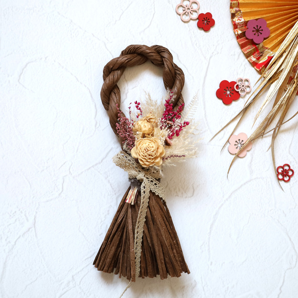 新春を彩るお正月飾り❁2wayミニスワッグ❁No.204 しめ縄飾り