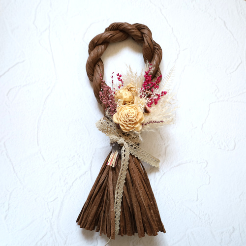 早割】 新春を彩るお正月飾り❁2wayミニスワッグ❁No.204 しめ縄飾り