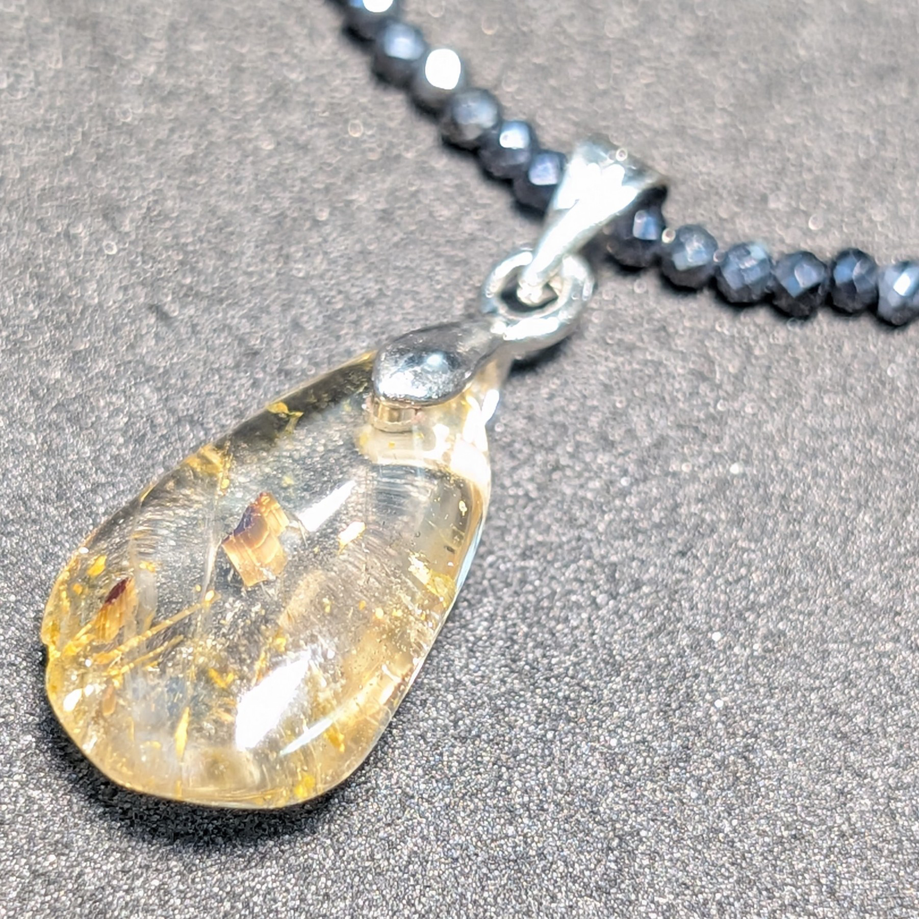 ルチルペンダント ネックレス タイチンルチル ブラックスピネル（チタンコーティング）金銭運 プレゼント 贈り物 ギフト