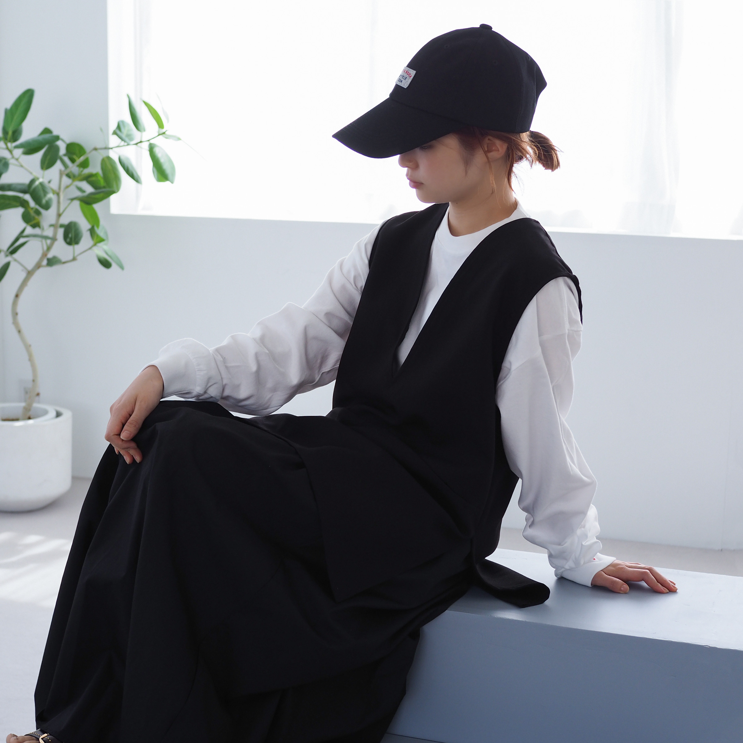 【選べる長袖 お得な2点セット】Vネックベスト&長袖Tシャツ(ロンT)