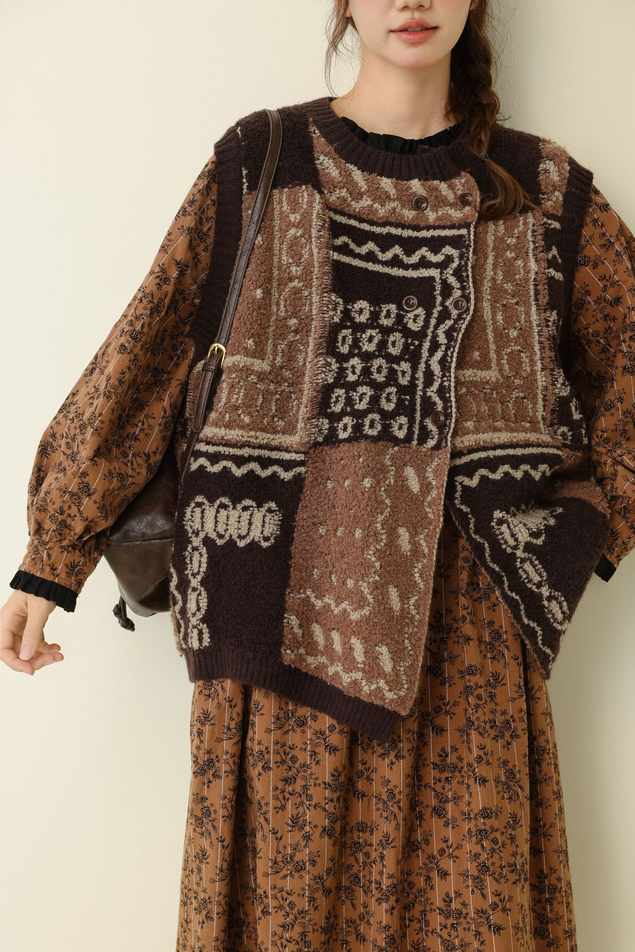 秋冬レディース文芸レトロセーターニットトップス【返品・交換可】品質最優先25-236