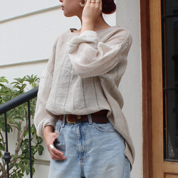 大人クラシック◉リネン ギャザーサスペンダースカート ロングスカート