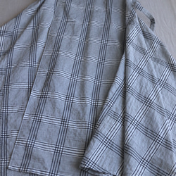 リネン・チェック柄ロング巻きスカート 8枚目の画像