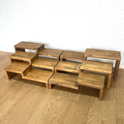 ☆マルシェ用ブースセット☆【段違いラック6点セット横幅45cm】刻印