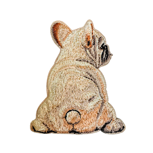 ステッカー ワッペン 刺繍 フレンチブルドッグ フレブル 後ろ姿