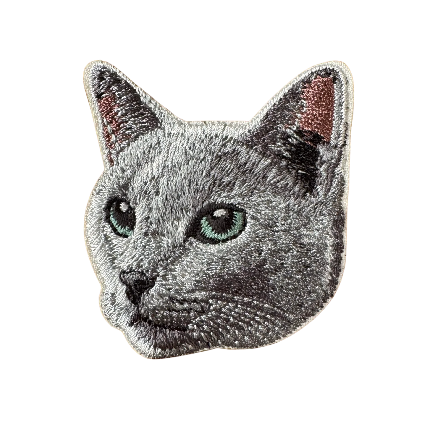 ステッカー ワッペン 刺繍 ロシアンブルー ねこ cat プレゼント
