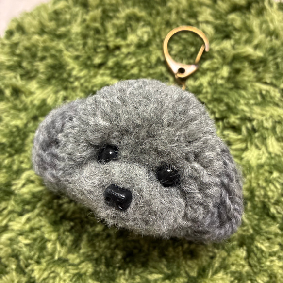 確認ページ　＊うるうるアシメトイプードル　毛糸キーホルダー＊ぬいぐるみマスコット うるうるトイプードル 毛糸キーホルダー シルバー ぬいぐるみ