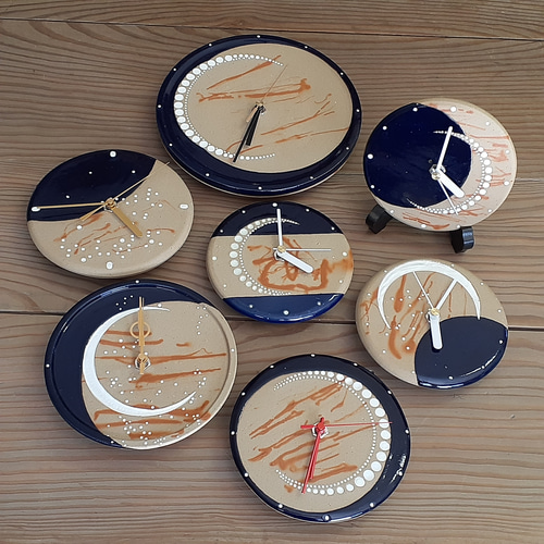 人気備前作家　備前焼　掛け時計 備前焼 ほたる備前 (蓄光)掛け時計 中 SDGs 新作 置き時計