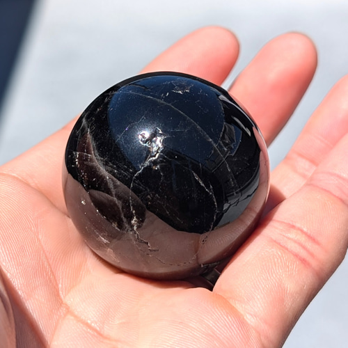 黒水晶 モリオン スフィア 山東省産 44ミリ 120g お払い お守り効果