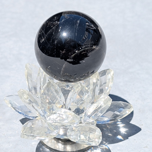 今後の再入荷不可　レア　高品質　モリオン　瑪瑙　共生　スフィア 黒水晶 モリオン スフィア 山東省産 44ミリ 120g お払い お守り効果