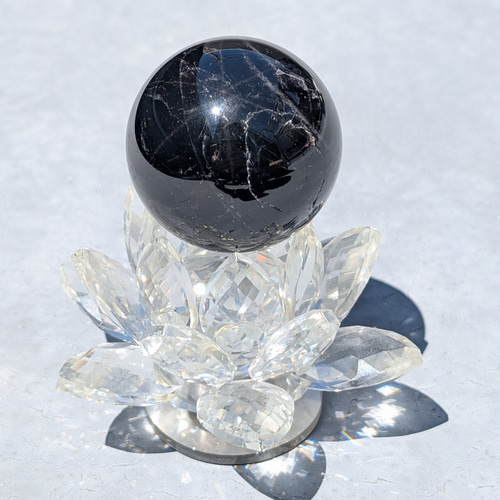 黒水晶 モリオン スフィア 山東省産 44ミリ 120g お払い お守り効果