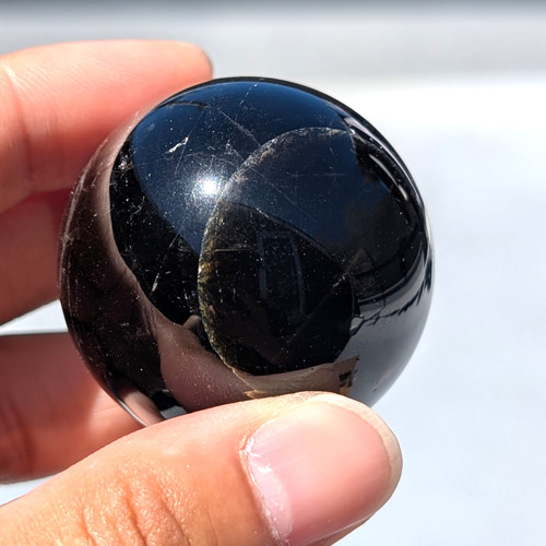 黒水晶 モリオン スフィア 山東省産 44ミリ 120g お払い お守り効果